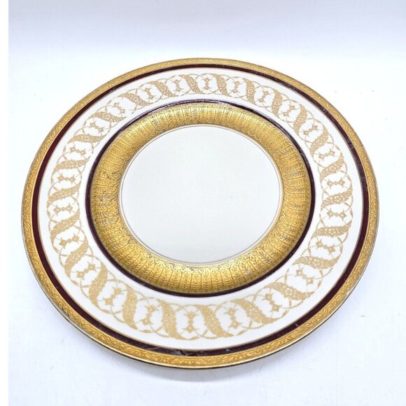 Arabia Of Finland Gold Encrusted Opulent Dinner Dish Vintage 1923-1949 Art Deco - Picture 1 of 10